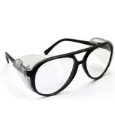 SAS Safety 5125 Lightweight Safety Glasses, Clear Lens, Black Frame