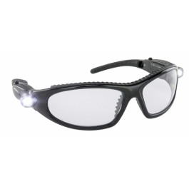 SAS Safety 5420 LED Inspectors Safety Eyewear, Dual LED Lights, Black Frame, Clear Lens