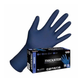 SAS Safety 6602-20 Thickster Powder-Free Latex Exam Gloves, 14 mil, 12 inch, Medium, Box of 50