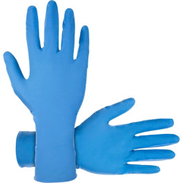 SAS Safety 6609-40 Derma Max Powder Free Nitrile Disposable Gloves, X Large, 8 Mil, 12 Inch, Blue, 50 Pack
