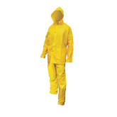 SAS Safety  6814 Heavy Duty Rain Suit, X-Large, Yellow, Detachable Drawstring Hood