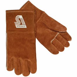 Steiner 0403W-L Side Split Cowhide Thermal Protection Gloves, Wool Lined, 14" Long, Size Large