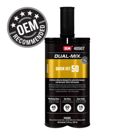 SEM 40507 Dual-Mix Quick Set 50 Urethane Adhesive, Black, 7 oz Cartridge, 50 Second Set Time