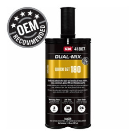 SEM 41807 Dual-Mix Quick Set 180 Urethane Adhesive, 7 Oz Cartridge, Black