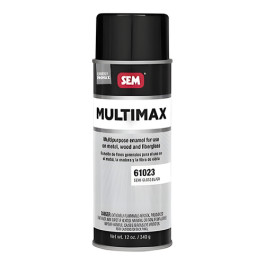 SEM MULTIMAX 61023 Enamel Paint, Semi-Gloss Black, 5 to 10 min Curing, 70 deg F, 12 oz. Aerosol Can