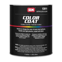 SEM 13011 Color Coat Satin Gloss Clear, 1 gal, Flexible Interior Coating for Vinyl, Plastic, Carpet and Velour