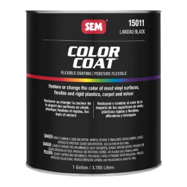 SEM 15011 Color Coat Landau Black, 1 gal, Flexible Interior Coating for Vinyl, Plastic, Carpet and Velour
