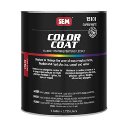SEM 15101 Color Coat Super White, 1 gal, Flexible Coating for Vinyl, Plastic, Carpet and Velour