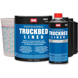 SEM 39630 Truckbed Liner Kit, Black Urethane Coating, 1 Gallon, Flexible & Slip-Resistant