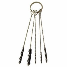 Tool Aid 17000 Brush Set for Spray Gun Orifices, 5-Piece, Nylon Bristles, with Wire Ring Holder