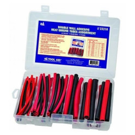 Tool Aid 23210 Double Wall Adhesive Heat Shrink Tube Assortment, 6 in Lengths, 1/8 to 1/2 inch Diameters, 3:1 Ratio, 60 Piece