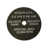 Tool Aid 94860  Cut-Off Wheels 3" x 1/16" x 3/8" Hole, 5 Pieces