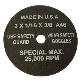 tool Aid 94870 Type 41 Cut-off Wheels, 3" Diameter, 1/16" Thickness, 3/8" A