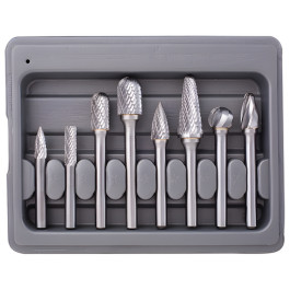 Shark SI16015 Carbide Burr Kit, 1/4 inch shank, 8 piece set