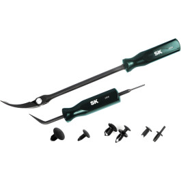 SK Tools 6640 Body Clip and Rivet Removal Set, Indexing Head Body Clip Puller and Push-In Rivet Puller and Punch