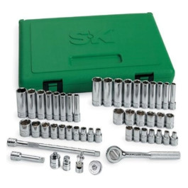 SK Tools 91848 48-Piece ¼-inch Drive 6-Point Standard & Deep Socket Set, Fractional/Metric