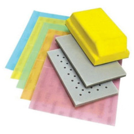 Eagle Abrasives SP19115 Super Assilex Sheet Finishing Starter Kit, Assorted K600 to K1500 Sheets with Hand Pads and Foam Block, 28 Piece Kit