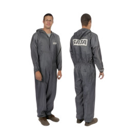 SATA 520058G Paint Suit, Gray, X-Large, Breathable Polyester, Anti-Static, Machine Washable