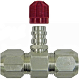 S.U.R.&R AC412H 1/2" Service Port Valve, In-Line, High Side