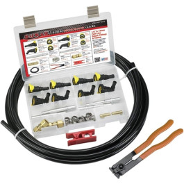 S.U.R.&R. KP1212 1/2 Inch and 12 mm Fuel Line Replacement Kit, Universal Quick Connects, 35 Piece, 25 ft 1/2 Inch Nylon Tubing