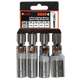 S.U.R.&R. SRSP4 Spring-Return Spark Plug Socket Set, 3/8" Drive, 4-Piece