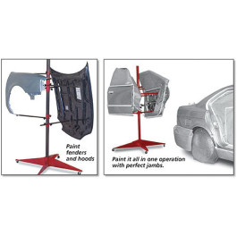 Steck Manufacturing 35900 Panel Tree Stand, Adjustable Center Post Design, Holds One or Two Panels, for Automotive Painting and Storage