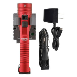 Streamlight 78121 Stinger 2020 Rechargeable Flashlight, 2000 Lumen, 120V AC/12V DC, 1 Holder Charger, Red