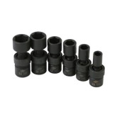 Sunex 1813 1/4" Drive 6-Piece SAE Universal Impact Socket Set, Chrome-Molybdenum, Black Oxide