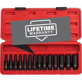 Sunex 1831 Deep Magnetic Impact Socket Set, 1/4 inch Drive, Metric 4 mm to 15 mm, 14 Piece