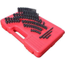 Sunex 1874 1/4 Inch Drive Master SAE and Metric Impact Socket Set, Standard and Deep, Universal Sockets, Star Bit, 74 Piece