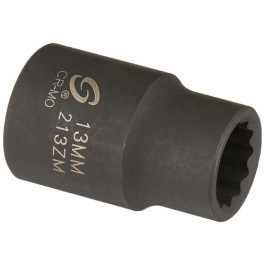 Sunex 213ZM 1/2" Drive 13mm 12-Point Impact Socket, Chrome Molybdenum Steel, Radius Corner Design