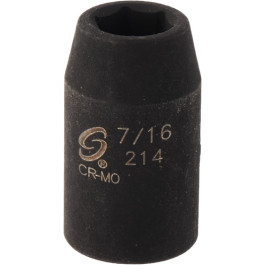 Sunex 214 Impact Socket, 1/2-inch Drive, 7/16-inch, Chrome-Molybdenum Steel, 6 Point