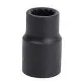 Sunex 214Z 1/2" Drive 7/16" 12-Point SAE Impact Socket, Chrome-Molybdenum, Black Oxide