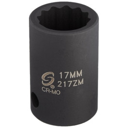 Sunex 217ZM 1/2" Drive 17mm Universal 12-Point Impact Socket, Chrome Molybdenum Steel, Radius Corner Design