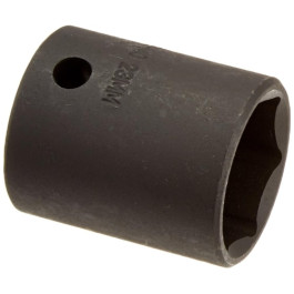 Sunex 223M 1/2" Drive 23mm 6-Point Impact Socket, Chrome-Molybdenum Steel, Radius Corner Design