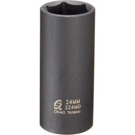Sunex 224MD Deep Impact Socket, 1/2-inch Drive, 24mm, Chrome-Molybdenum Steel, 6 Point