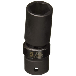 Sunex 228UD 1/2" Drive 7/8" 6-Point Deep Universal Impact Socket, Chrome-Molybdenum Steel, Radius Corner Design
