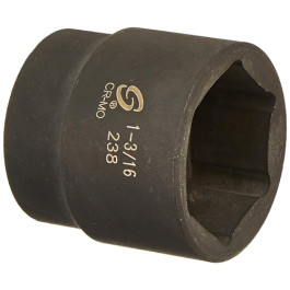 Sunex 238 1/2" Drive 1-3/16" Impact Socket, Chrome-Molybdenum Steel, 6-Point Design