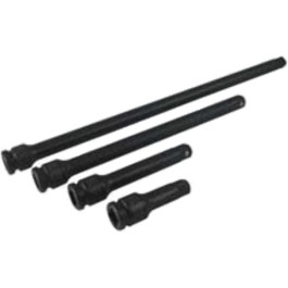 Sunex 2500 Impact Extension Set, 1/2 Inch Drive, 3, 5, 10, 15 Inch Lengths, 4 Piece