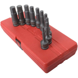 Sunex 2638 1/2" Drive SAE Hex Impact Bit Socket Set, 4 inch Long, 10 Piece