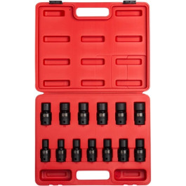 Sunex 2665 Universal Impact Socket Set, 1/2" Drive, Metric, 6 Point, 13 Piece, 12 to 24 mm