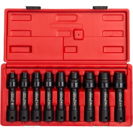Sunex 2695 1/2 Inch Drive Driveline Limited Clearance Socket Set, Metric 12 Point, 8 mm to 17 mm, 9 Piece