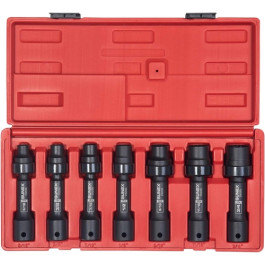 Sunex 2696 1/2" Drive SAE 12-Point Driveline Universal Impact Socket Set, Limited Clearance, 7 Piece