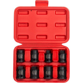 Sunex 2841 Pipe Plug Impact Socket Set, 1/2" Drive, Male and Female, SAE 7/16" to 5/8", 8 Piece