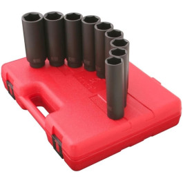 Sunex 2851 1/2" Drive 5" Extra-Long Deep Metric Impact Socket Set, 12 Pieces