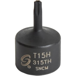 Sunex 315TH T15H Stubby Tamperproof Internal Star Impact Socket, 1/2" Drive, Chrome-Molybdenum Steel
