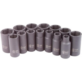 Sunex 316MRD Semi-Deep Impact Socket, 16 mm, 3/8 inch drive