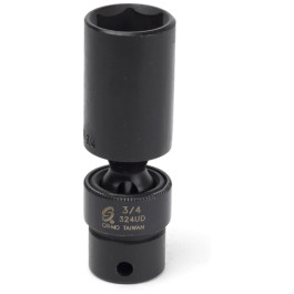 Sunex 324UD 3/8" Drive 3/4" Universal Deep 6-Point Impact Socket, Chrome Molybdenum Steel, Radius Corner Design