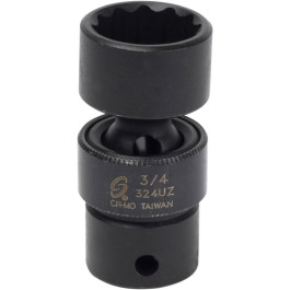 Sunex 324UZ Universal Impact Socket, 3/8-inch Drive, 3/4-inch, Chrome-Molybdenum Steel, 12 Point