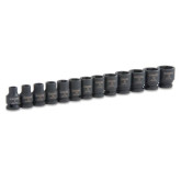 Sunex 3358 3/8" Drive Metric Impact Socket Set, 13-Piece, CR-MO Steel, Sizes 7mm to 19mm